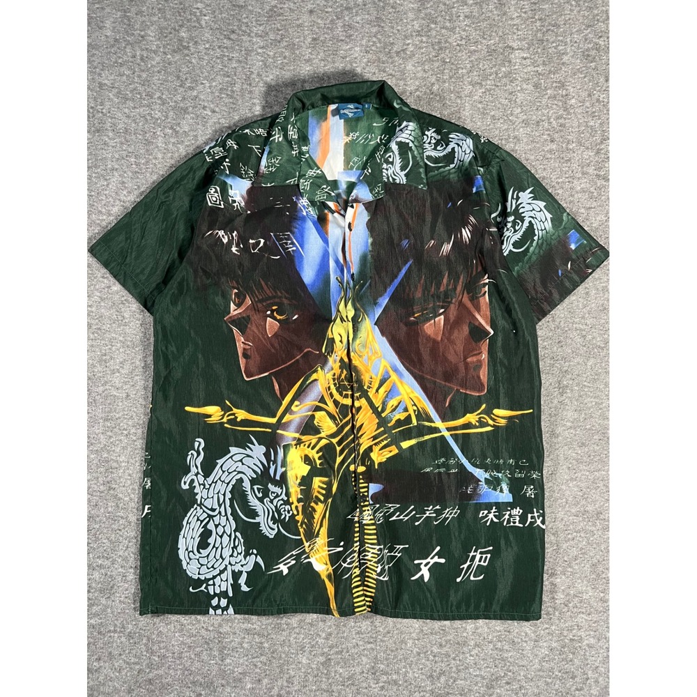 Vintage Y2K Gazoz Big Brother Anime Graphic Print Size Small Button Down Shirt